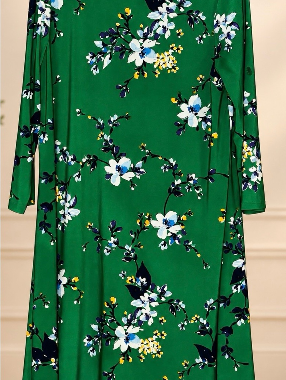 Ralph Lauren Emerald Green Floral Long Sleeve Maxi Dress 16